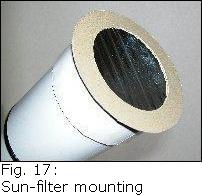 Sun filter mounting